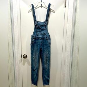 Free People Distressed Denim Overalls